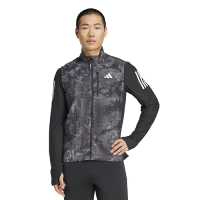 Adidas Originals Mens Adidas Own The Run Spray Dye Vest In Black