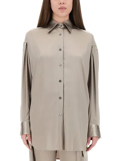 Tom Ford Collared Neck Long Sleeves Pleated Back Top