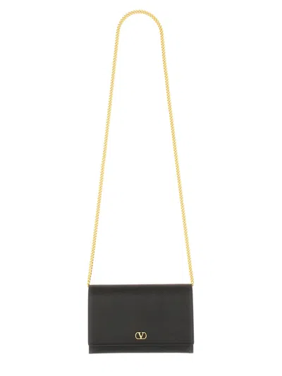 Valentino Chain Strap Structured Purse In Black