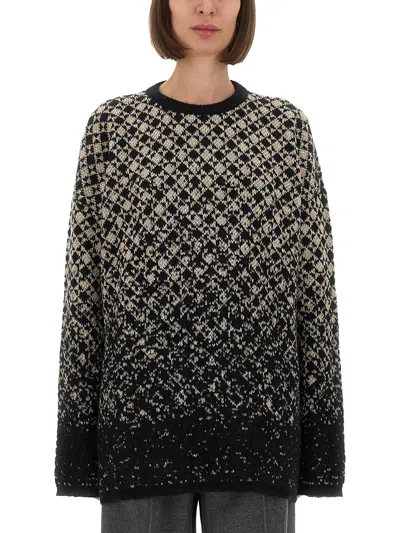 Mm6 Maison Margiela Checkered Pattern Crew Neck Knitwear