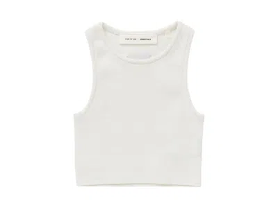 Pre-owned Fear Of God Women's  Essentials Soft Rib Sport Tank In Cloud White