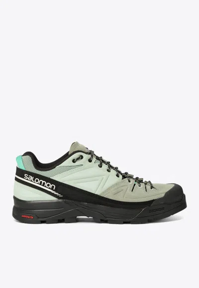Salomon Leather And Mesh Sneakers With Secure Lacing System
