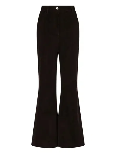 Ferragamo Sport Cotton-blend Flared Pants In Brown