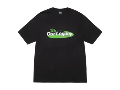 Pre-owned Stussy X Our Legacy Work Shop Swirl Pigment Dyed Tee Shirt In Black