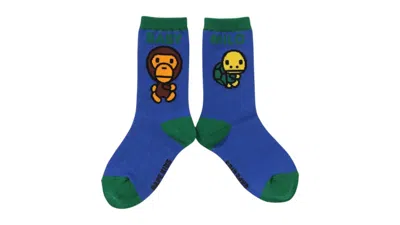 Pre-owned Bape Kids Baby Milo Friends Foot Race Socks In Blue
