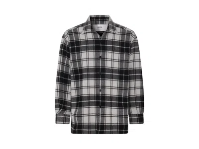 Pre-owned Ami Alexandre Mattiussi Men's Ami Paris Checked Buttoned Shirt In Black/white In Multi