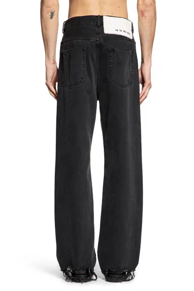 Ann Demeulemeester Ronald 5 Pocket Jeans With Printed Patches In Gray