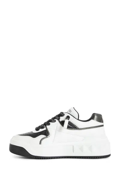 Valentino Leather Sneakers With Iconic Studs In White