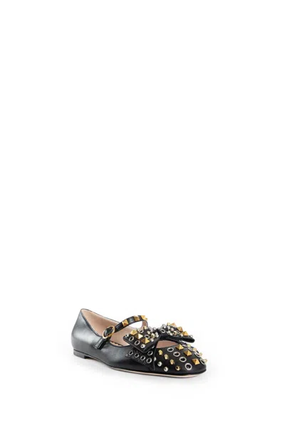 Valentino Garavani Leather Ballerinas With Stud Detailing