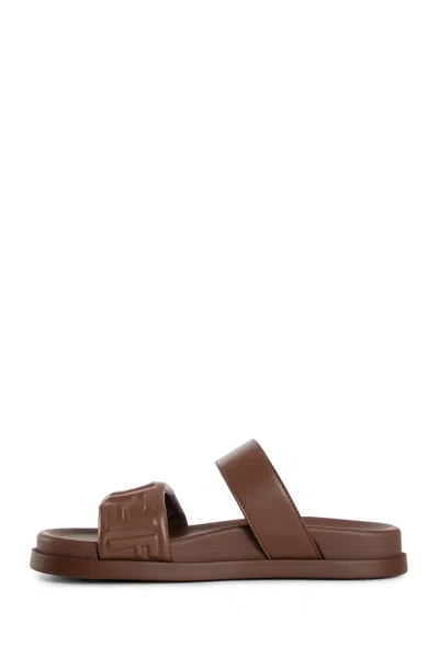Fendi ' Feel' Slides In Brown