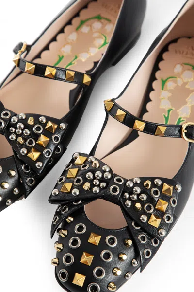 Valentino Garavani Leather Ballerinas With Stud Detailing