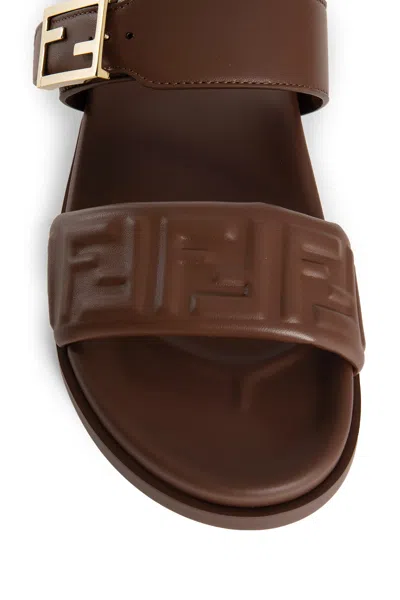 Fendi ' Feel' Slides In Brown