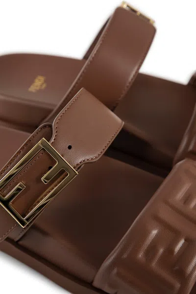 Fendi ' Feel' Slides In Brown