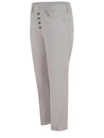 Dondup Rolled Cuffs Trousers Joyful Pockets In White
