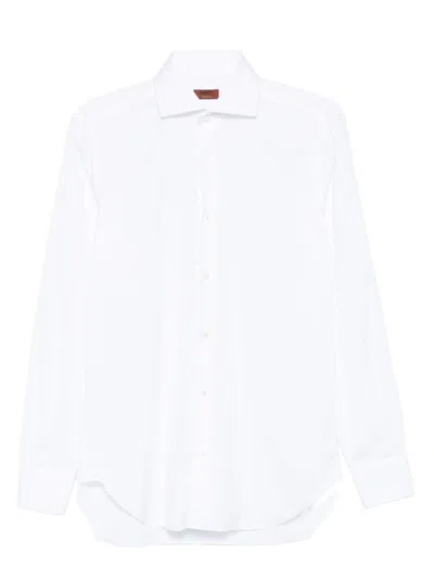 Barba Napoli Seersucker Shirt In White