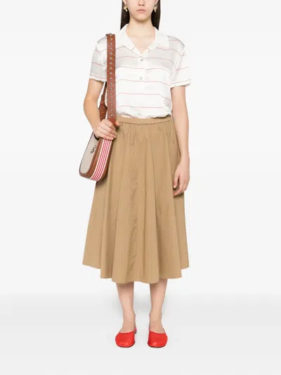 Vince Elastic-waistline Pocket Midi Skirt