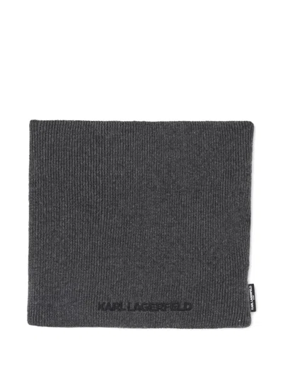 Karl Lagerfeld リブニット ビーニー＆スカーフ In Multi