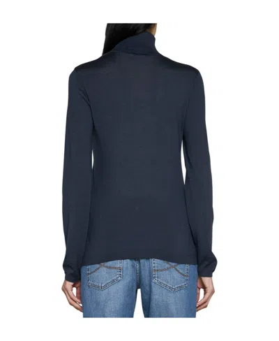 Brunello Cucinelli Roll-neck Fitted Sweater In Blue