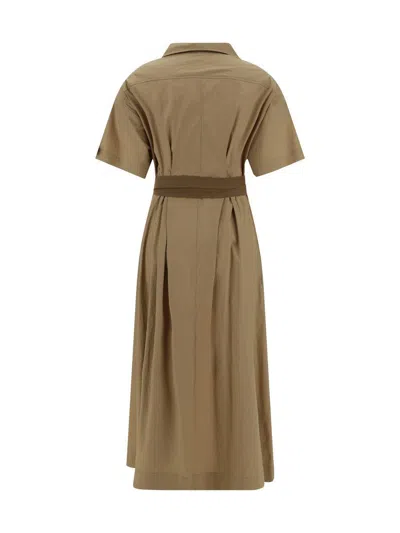 Brunello Cucinelli Cotton Poplin Chemiser Dress With Adjustable Belt