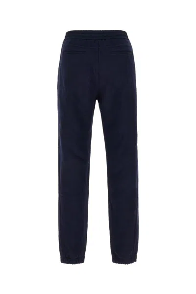 Saint Laurent Dark Blue Cotton Joggers In Blue