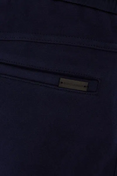 Saint Laurent Dark Blue Cotton Joggers In Blue