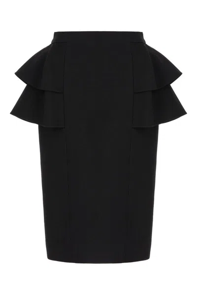 Valentino Couture Crepe High-waisted Skirt With Ruffle Detail