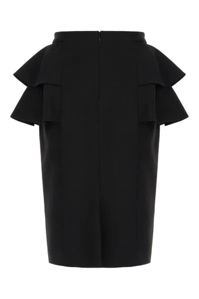 Valentino Couture Crepe High-waisted Skirt With Ruffle Detail