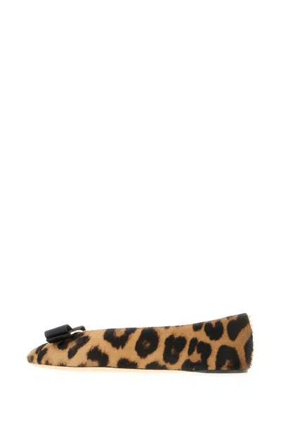 Ferragamo Vanna Leopard-print Calf Hair Ballet Flats