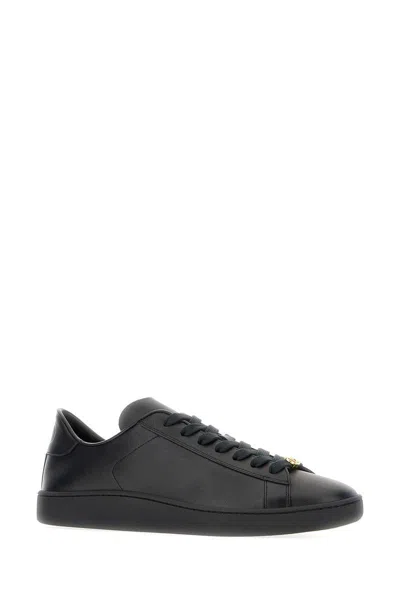 Valentino Royco Signature Brass Vlogo Low-top Sneakers In Black