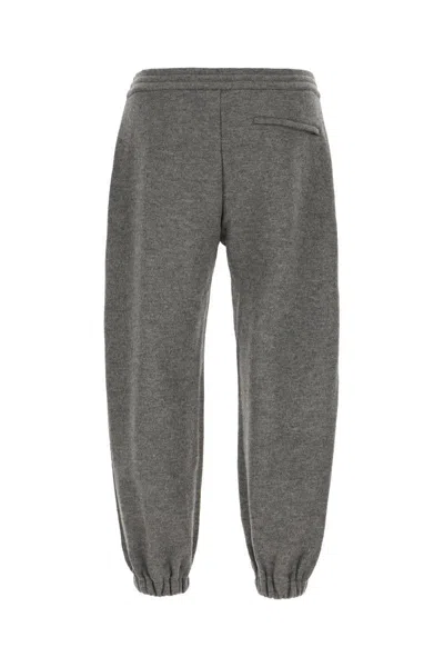 Alexander Mcqueen Grey Wool Blend Joggers In Gray