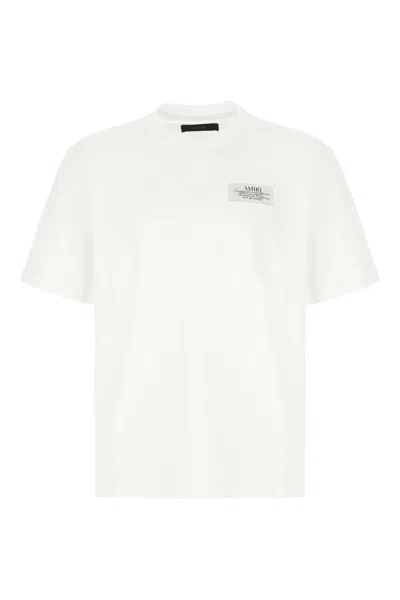 Amiri Black Crewneck T-shirt With Logo Lettering On Front And Rear
