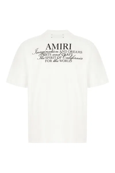 Amiri Black Crewneck T-shirt With Logo Lettering On Front And Rear
