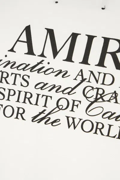 Amiri Black Crewneck T-shirt With Logo Lettering On Front And Rear