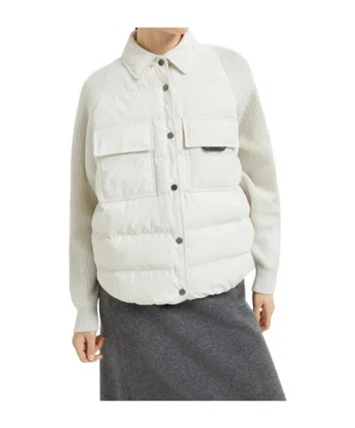 Brunello Cucinelli Long Sleeve Casual Jacket In White