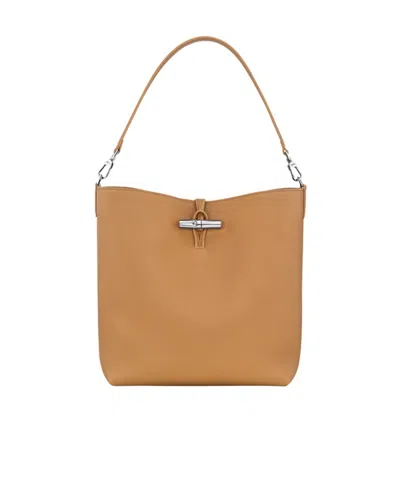 Longchamp M Le Roseau In Walnut Colour Hobo Bag