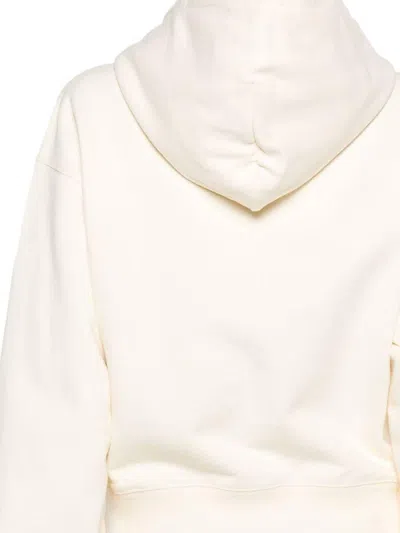 Jacquemus Cotton Hoodie With Drawstring Hood And Ribbed Details In Neutral