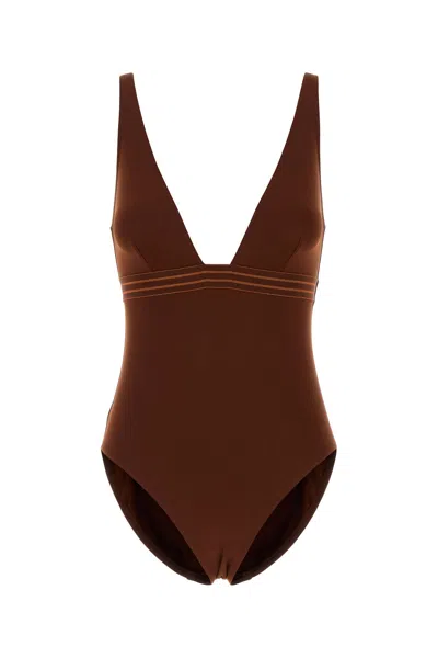Eres Stretch Nylon Swimsuit Sillage In Brown