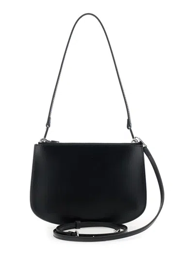Diesel '1dr Twin' Black Shoulder Bag With Adjustable And Removable Shoulder Strap In Leather Woman