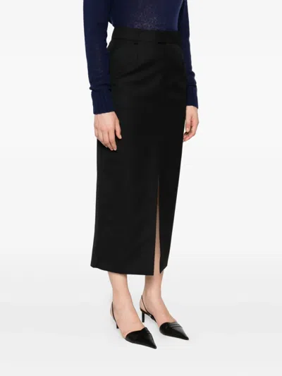 Anine Bing Bar Silk Skirt In Black In Black