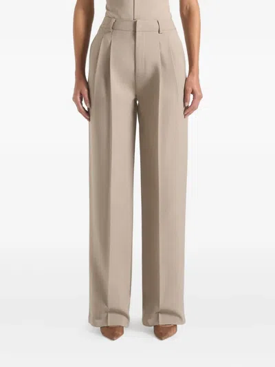 Manière De Voir Pleated High-rise Trousers In Brown