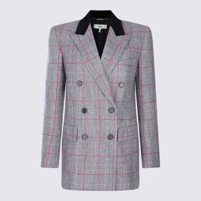 Chloé Double-breasted Velvet-trimmed Checked Wool Blazer