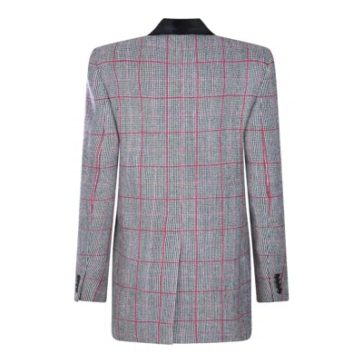 Chloé Double-breasted Velvet-trimmed Checked Wool Blazer