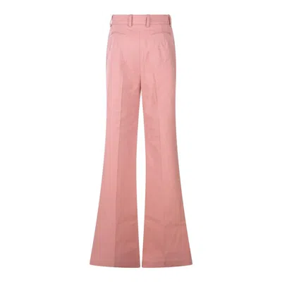 Chloé Cotton High Waist Flared Trousers With Back Pockets