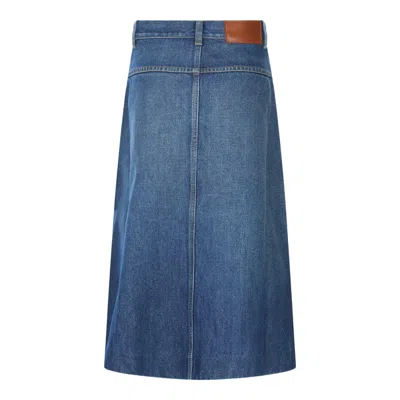 Chloé A-line Silhouette Midi Length Skirt In Blue