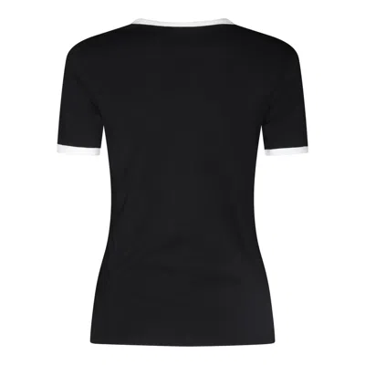 Courrèges Courreges Women Signature Contrast T-shirt In Black
