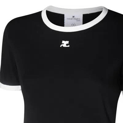 Courrèges Courreges Women Signature Contrast T-shirt In Black