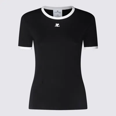Courrèges Courreges Women Signature Contrast T-shirt In Black