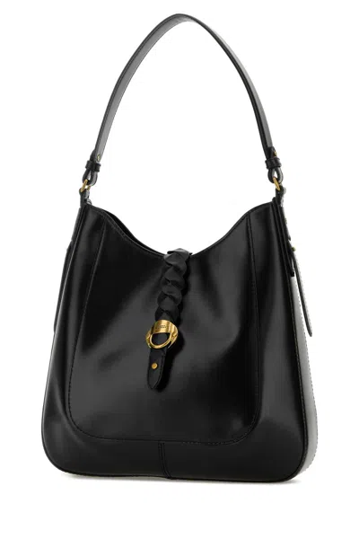 Isabel Marant Black Hobo Bag With Braided Detail And Adjustable Strap In Black