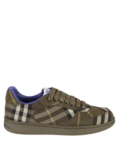 Burberry Terrace Green Polyester Blend Sneakers In Green