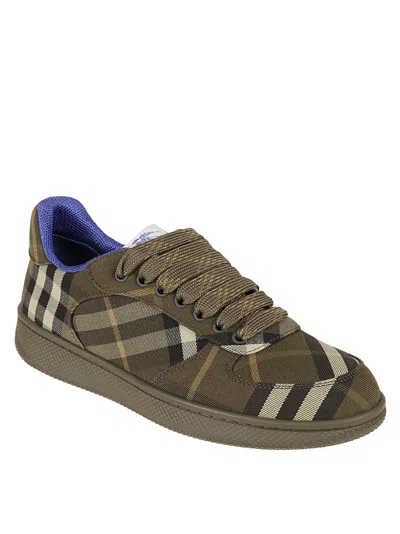 Burberry Terrace Green Polyester Blend Sneakers In Green